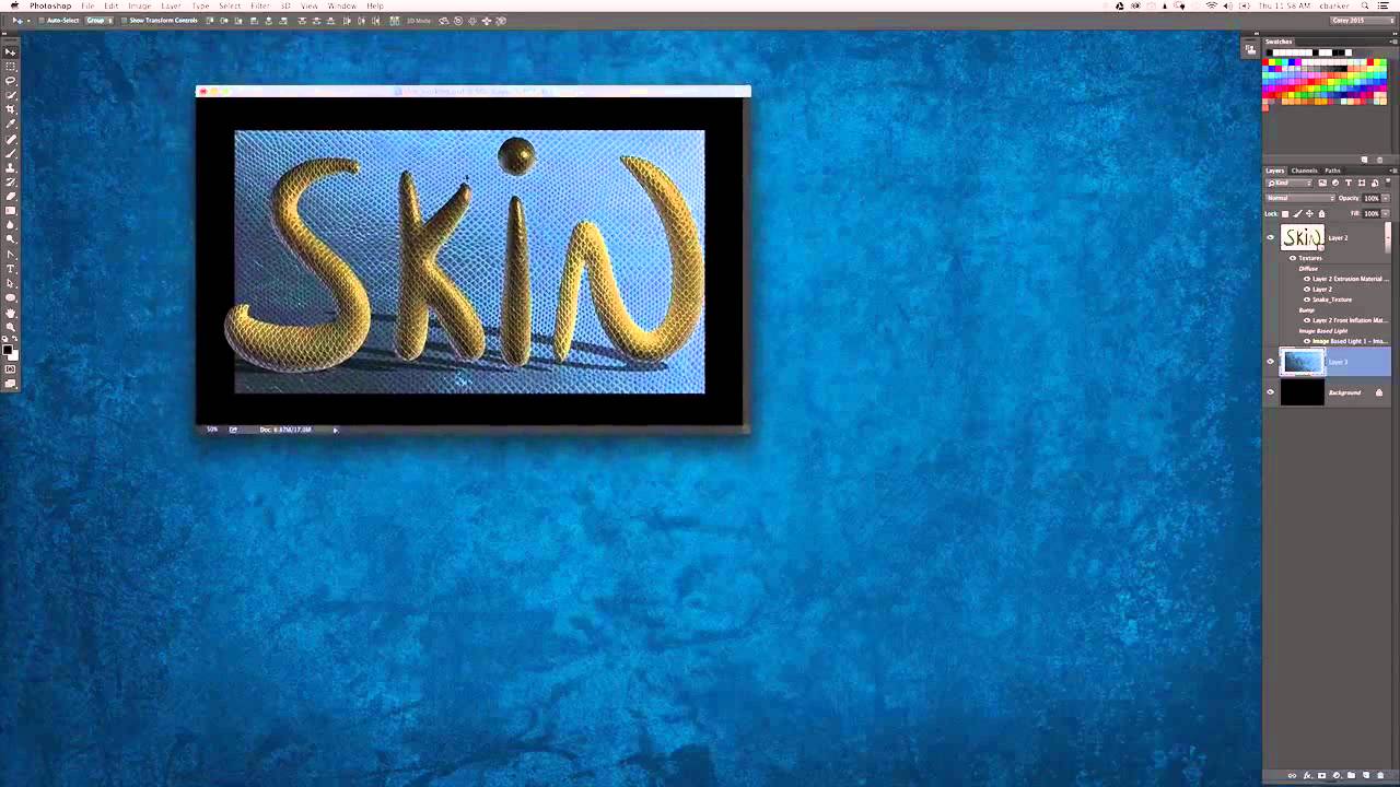 How to Add Finishing Touches to a 3D Snakeskin Text Effect in Photoshop