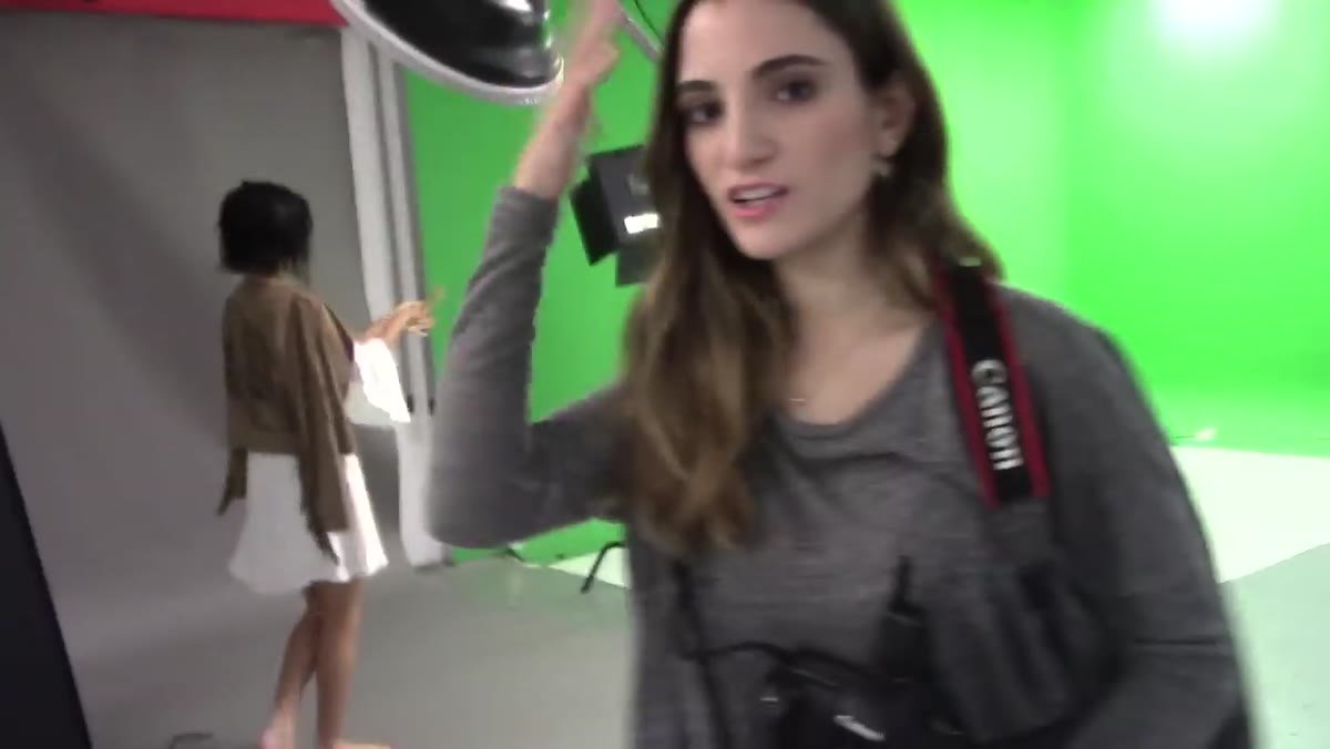 Model&rsquo;s hair being wetted for final look