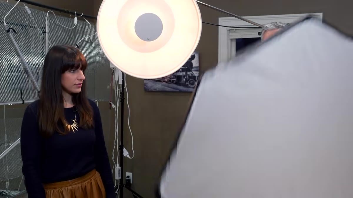 Large octobox beside beauty dish showing size difference