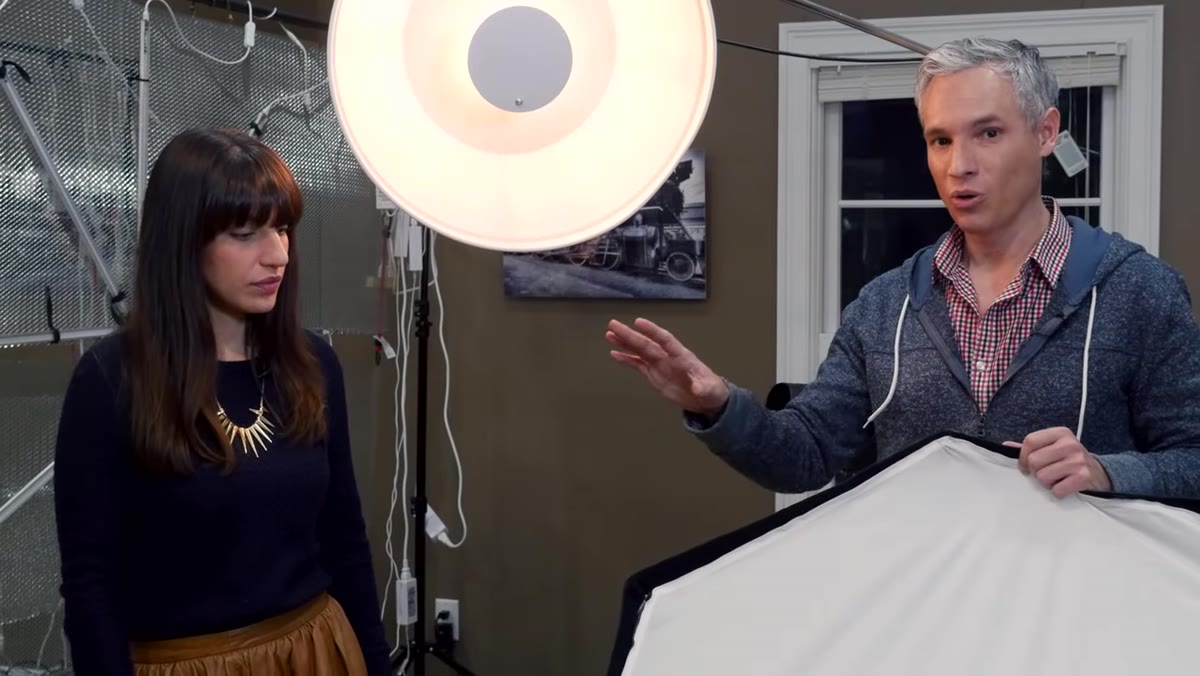Tony describing softbox use cases for groups and moving subjects