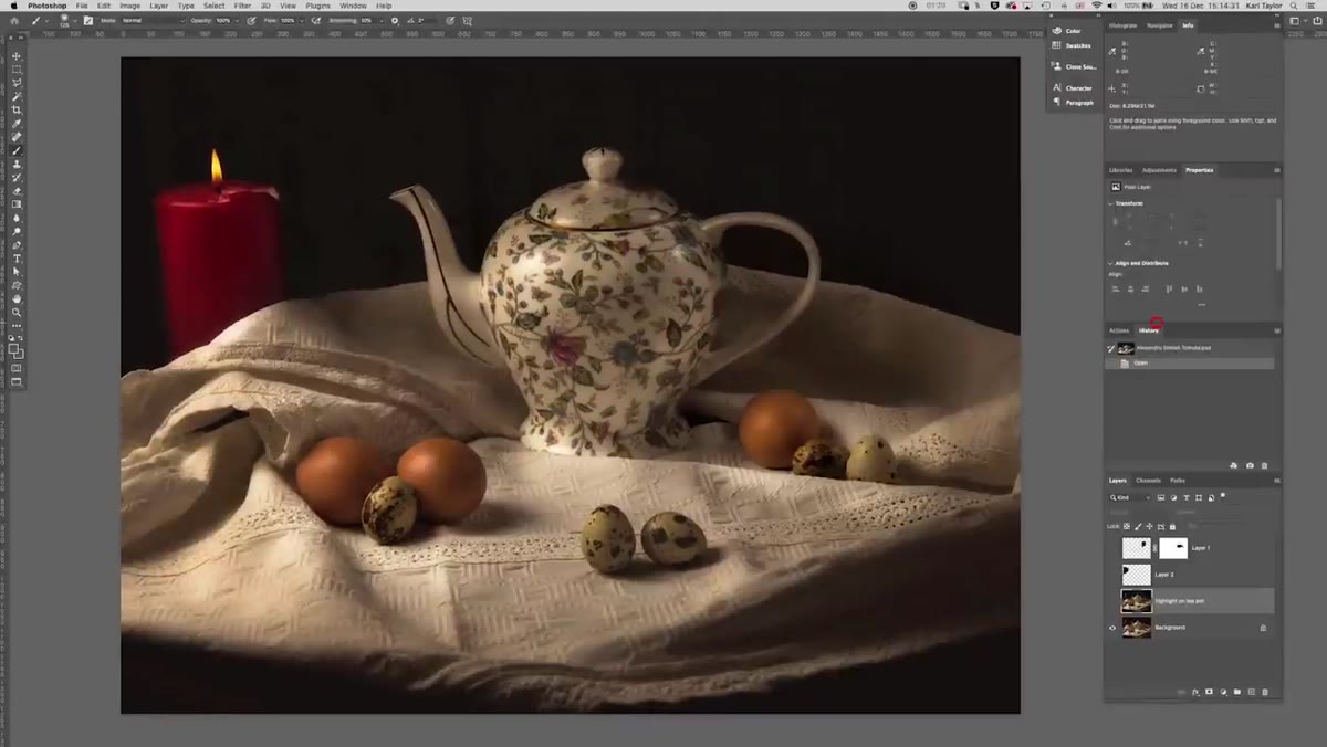 Full-screen view of Alexandru&rsquo;s egg photo with candle visible