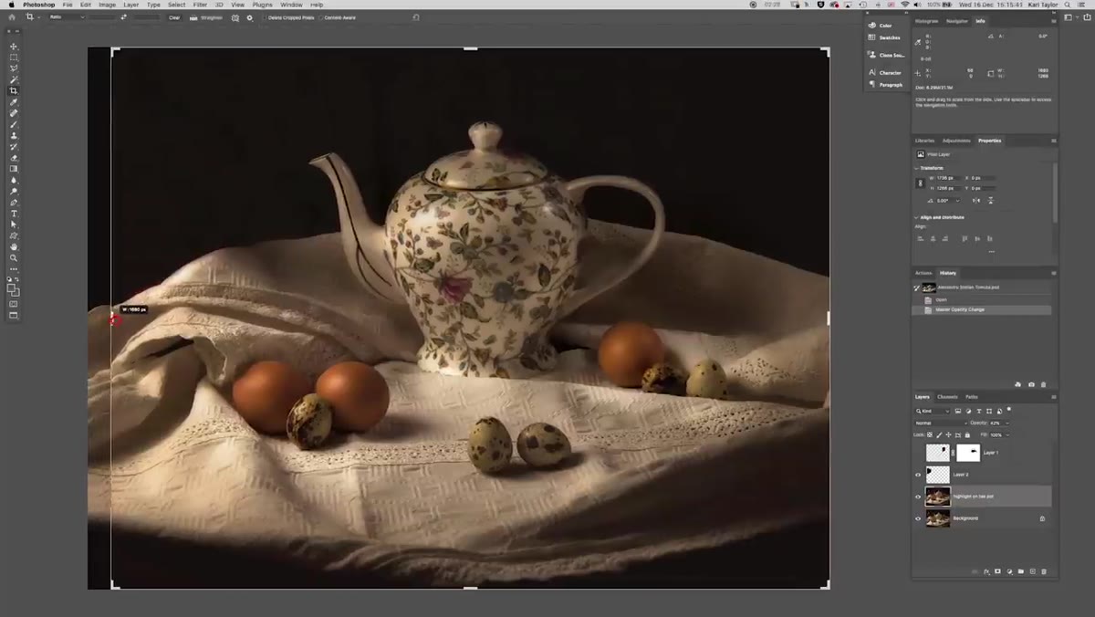 Crop tool applied to bring focus toward the eggs