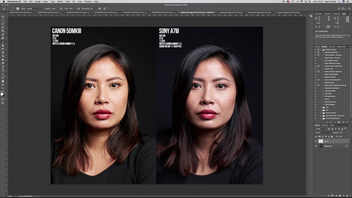 Canon portrait showing warm yellow color cast analysis