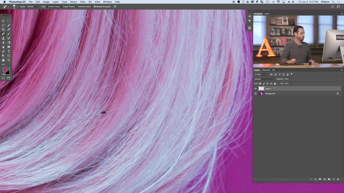 Filling interior gaps to create uniform hair texture