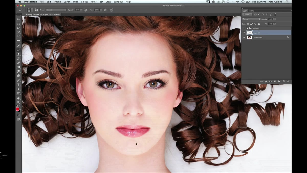 New blank layer created above the portrait layer