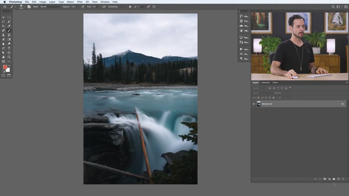 Curves adjustment layer panel with darkened tone curve applied