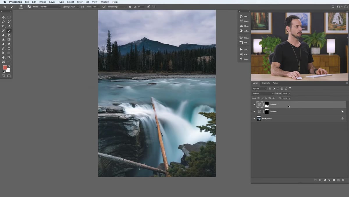 Blend If sliders adjusted to hide brightening in highlight tones