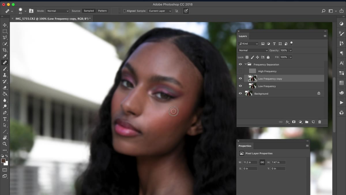 High frequency texture layer toggled off in Layers panel
