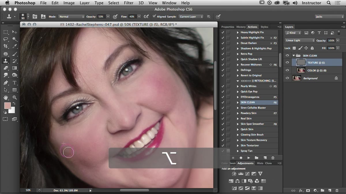 Final retouched area compared to original, subtle difference visible