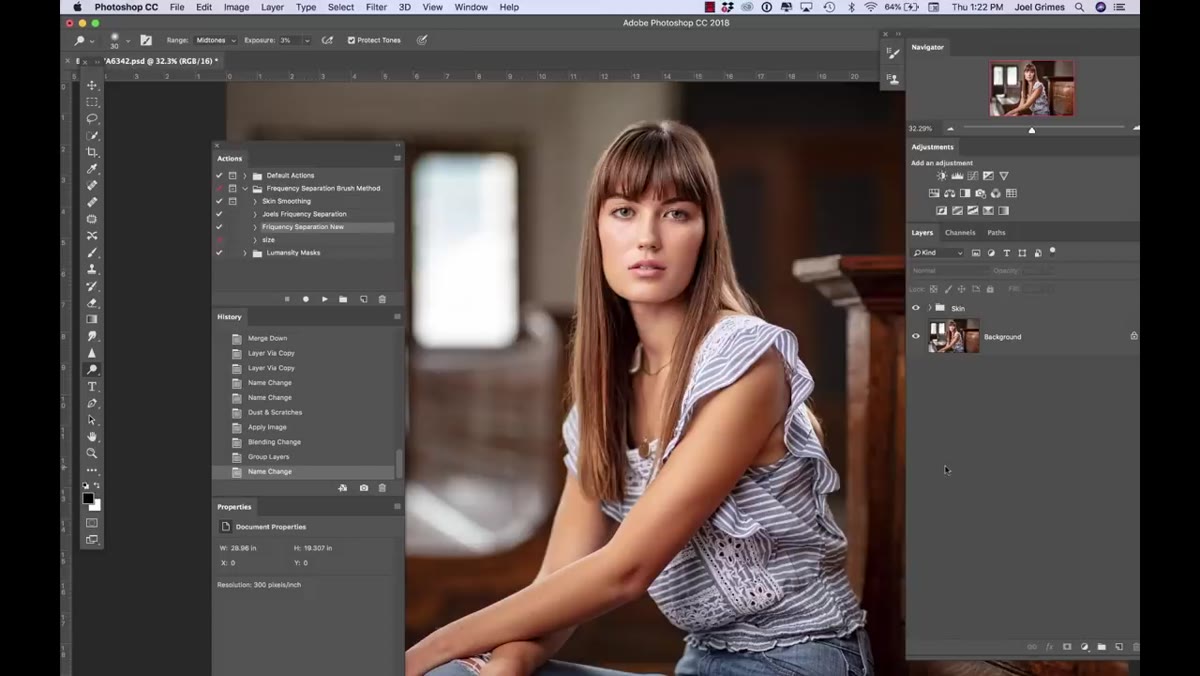 Skin group folder created with a filled gray layer above it