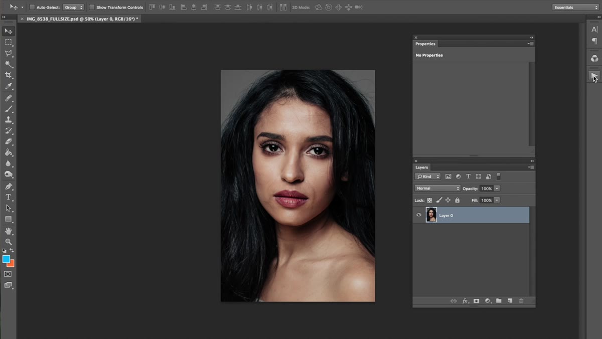 Frequency separation layers appearing in the Layers panel