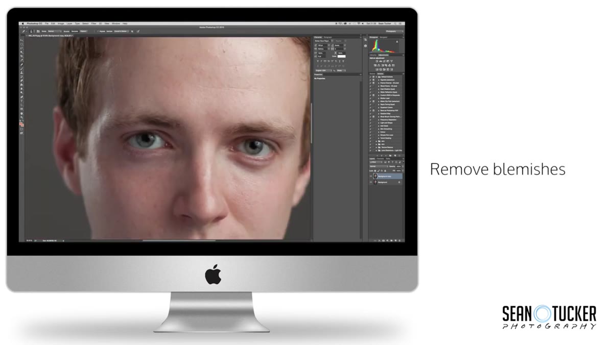 Raw portrait open in Photoshop before any editing begins