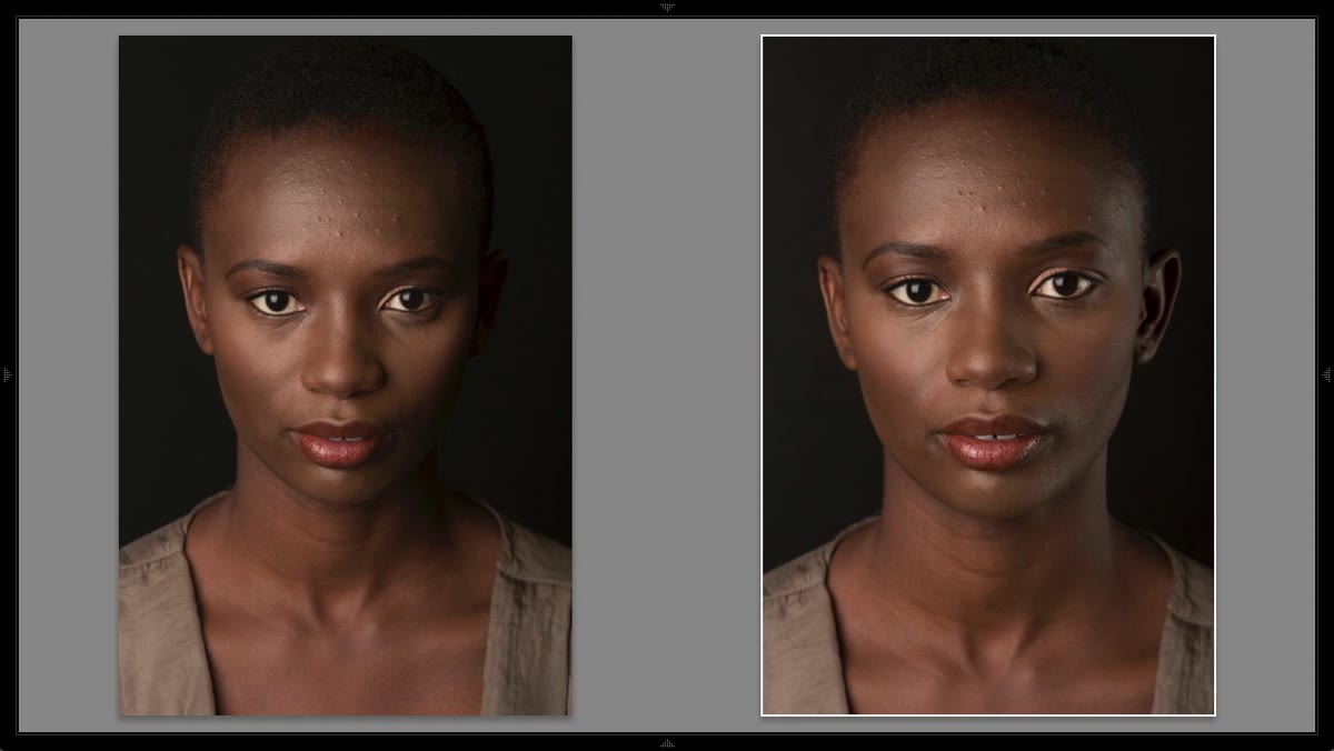 Side-by-side comparison showing silver versus gold reflector highlight