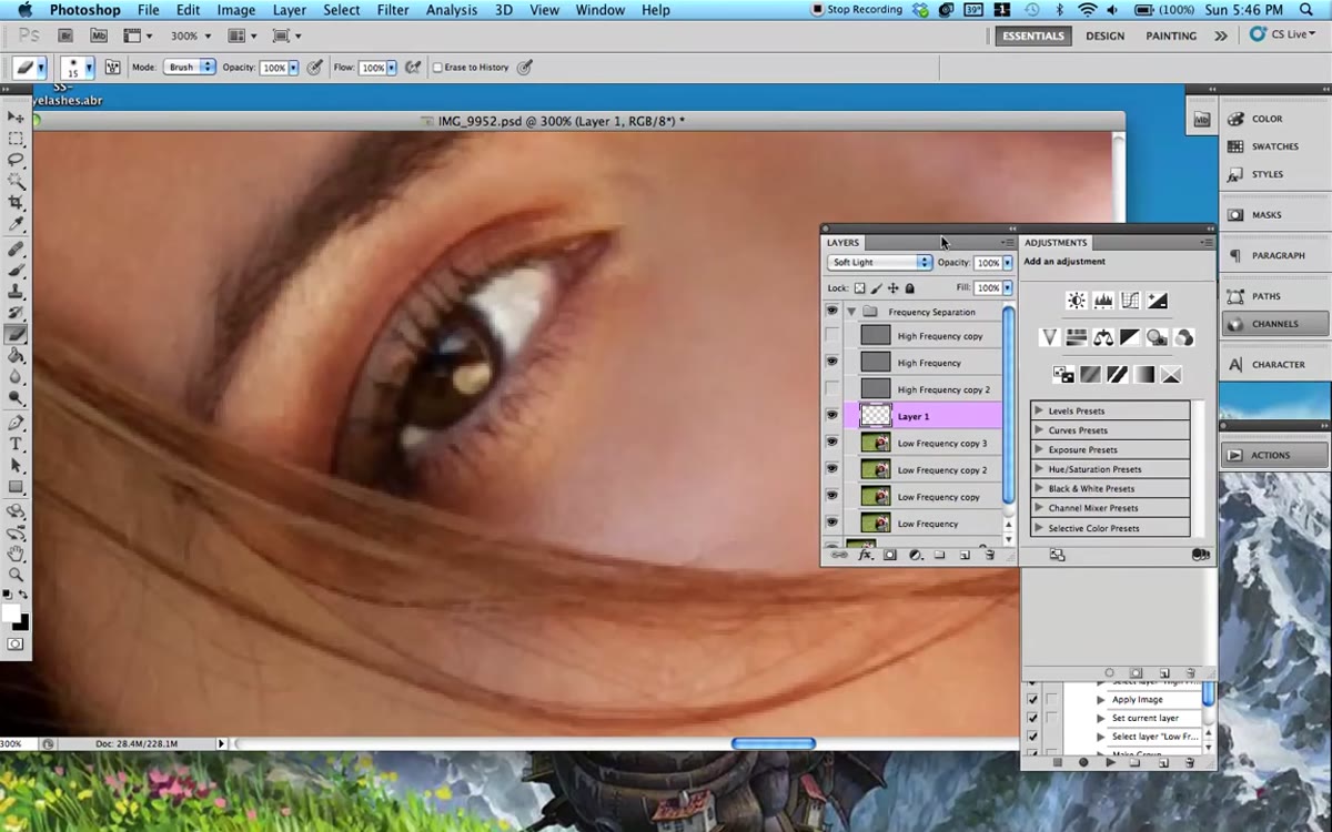 Blend mode dropdown showing Soft Light selected