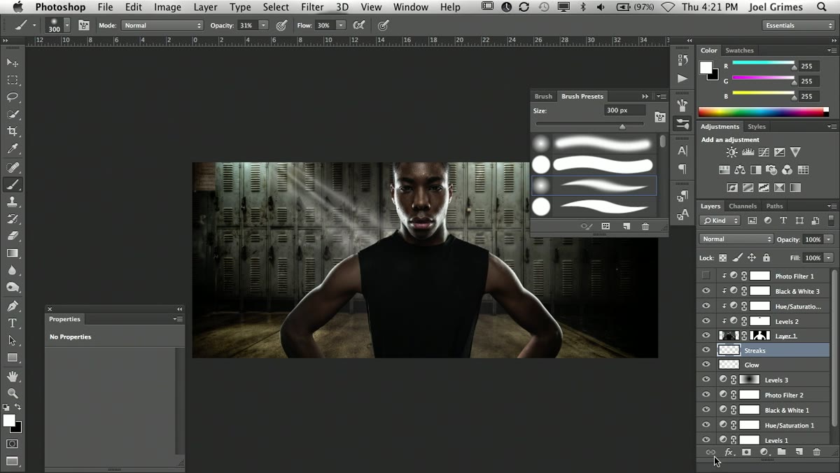 Layer panel showing mask thumbnail filled with black