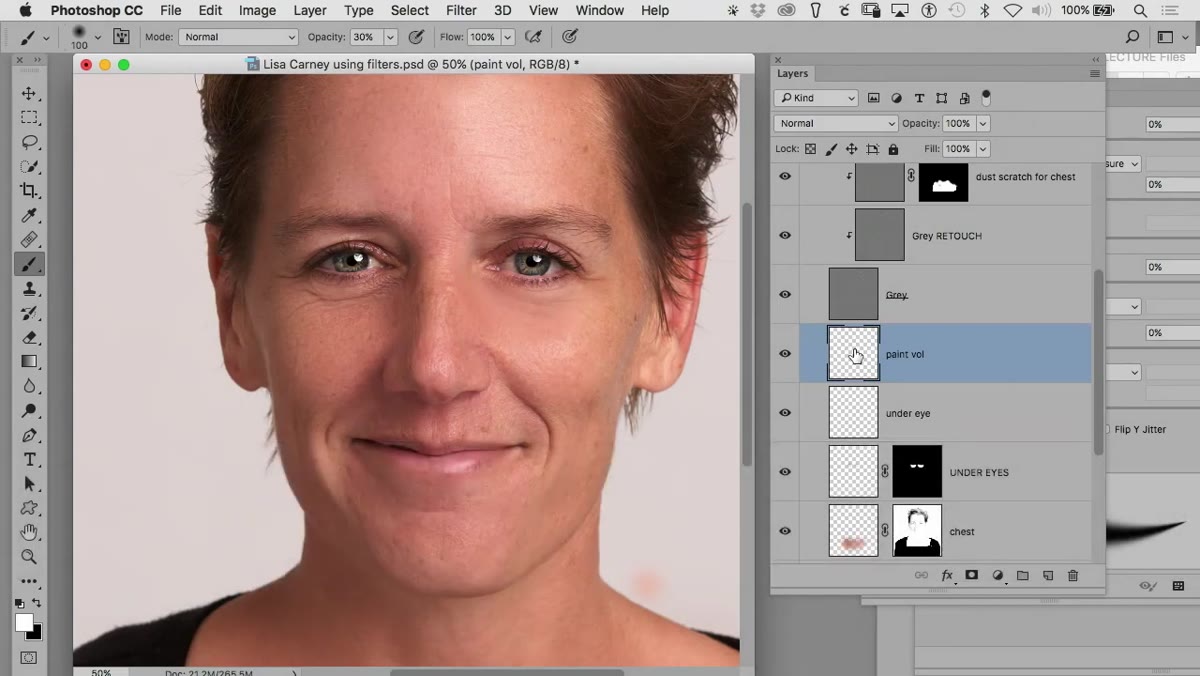 Default black and white swatches selected in the toolbar