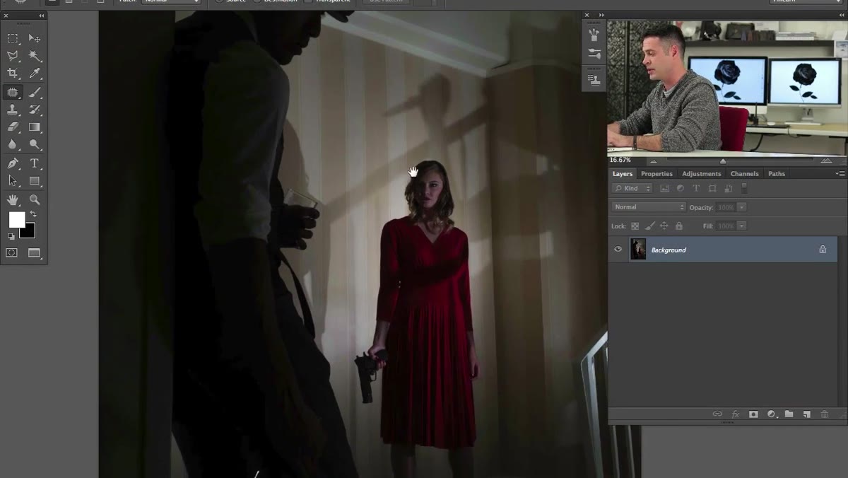 Radius slider adjustment showing effect on image texture