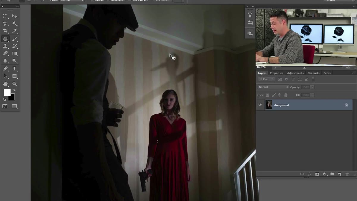 Color Correction slider being adjusted in expanded Shadows/Highlights dialog