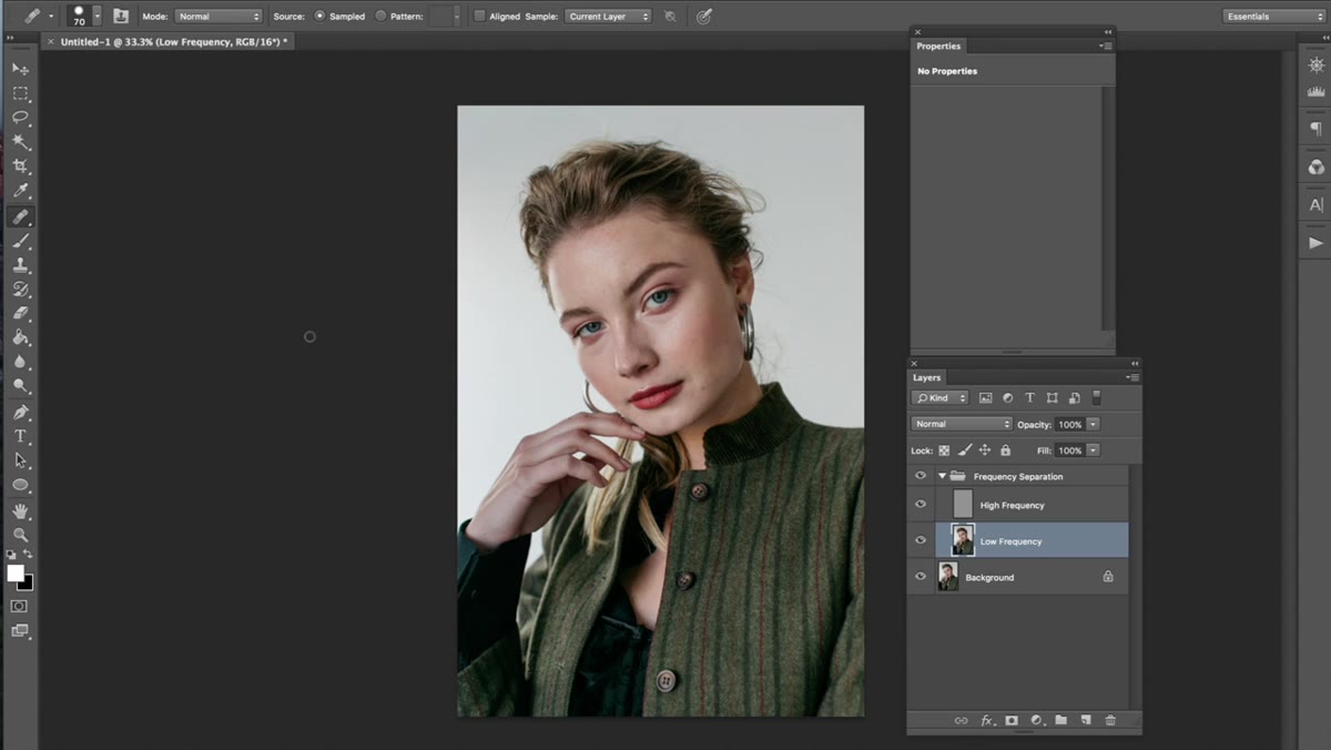 Before and after portrait comparison showing color grade applied