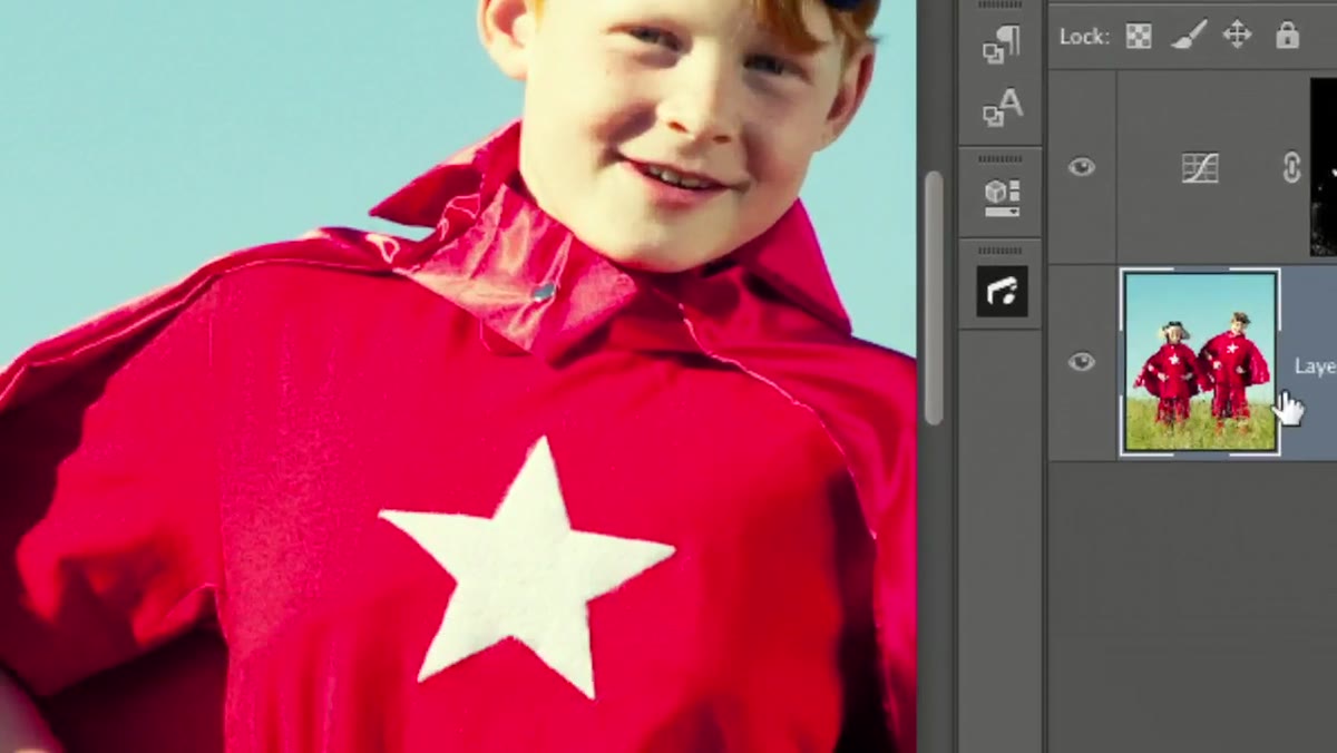 Layers panel showing curves adjustment layer with mask thumbnail