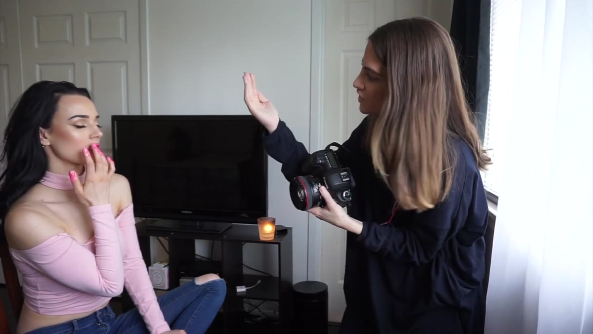 Jessica directing Janelle&rsquo;s head position and chin angle
