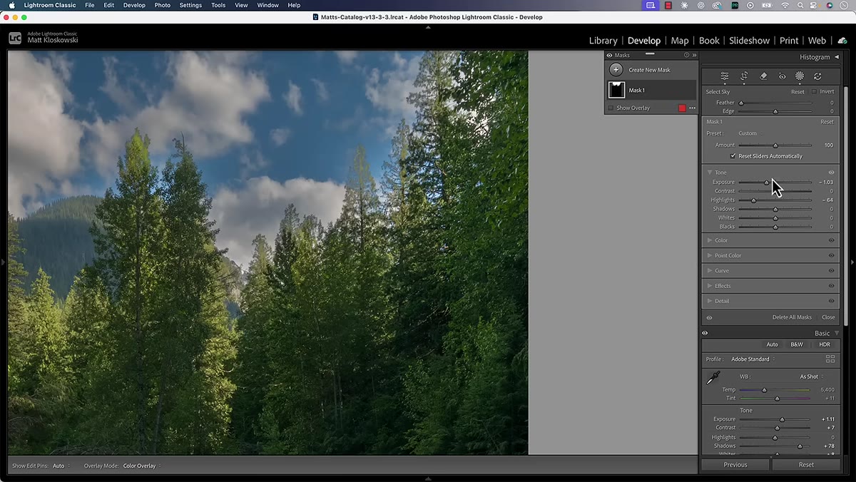 Overlay turned off, color view showing cleaned-up sky edge