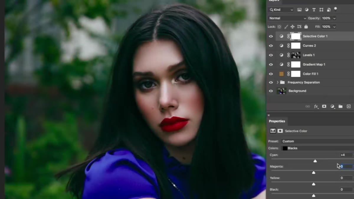 Color temperature and tint sliders being adjusted