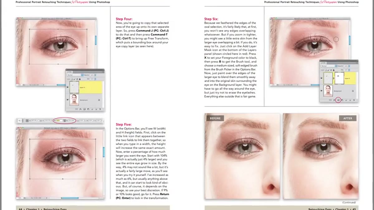 Kelby describing the 85-page eyes chapter and its importance