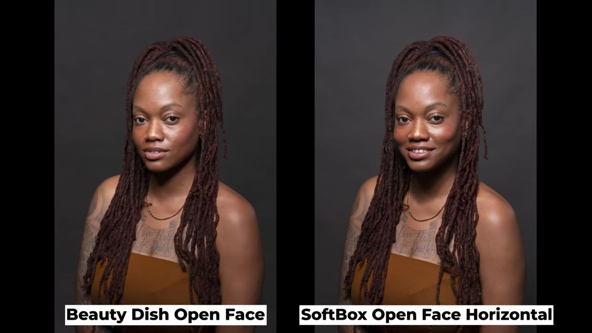 Side-by-side of neck shadows from each modifier