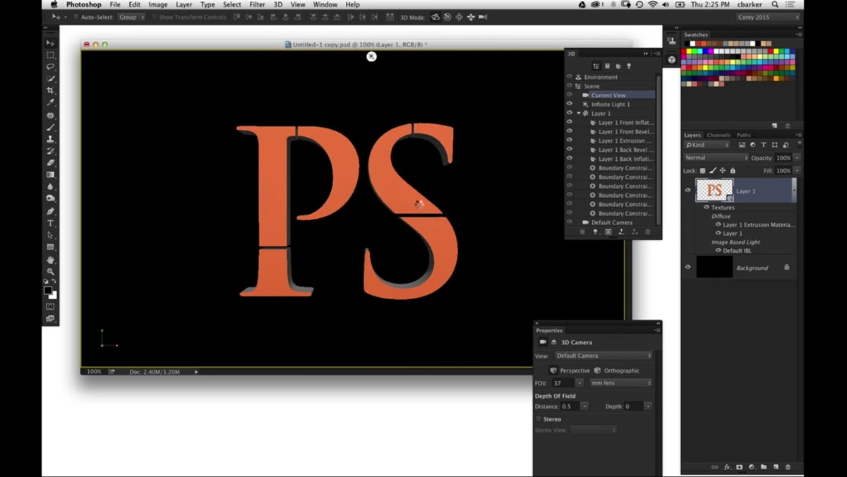 3D menu open with &ldquo;Split Extrusion&rdquo; option highlighted