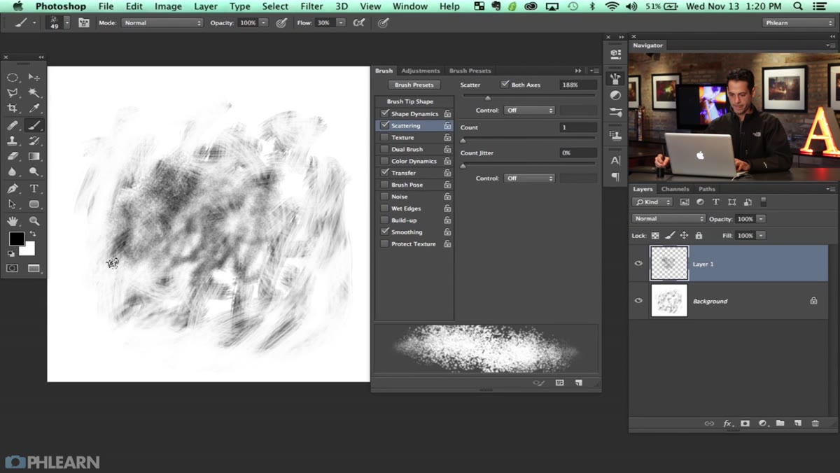 Edit menu open with Define Brush Preset option visible