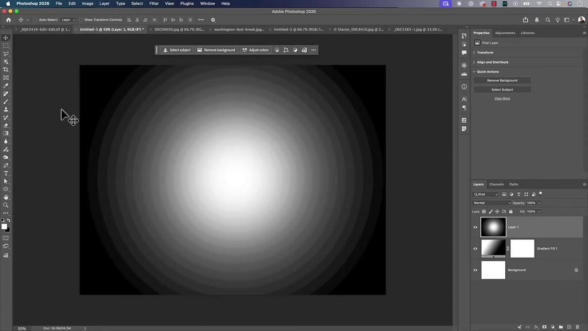 Before and after view of portrait with glow applied