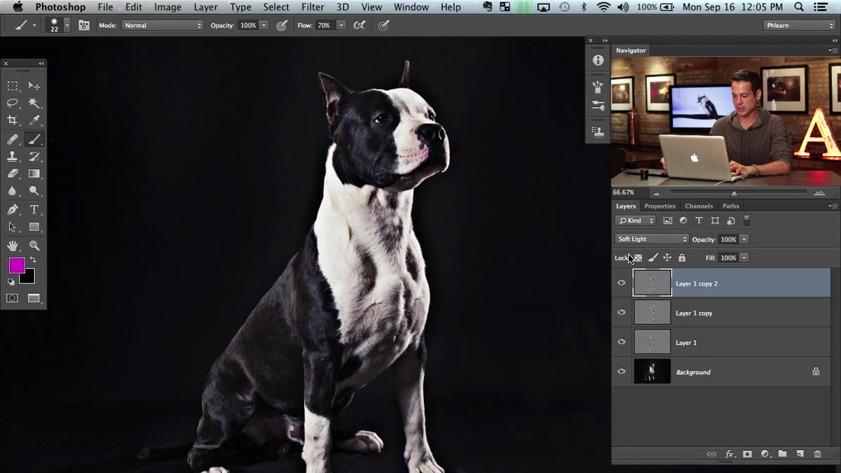 Three duplicate High Pass layers stacked in Layers panel
