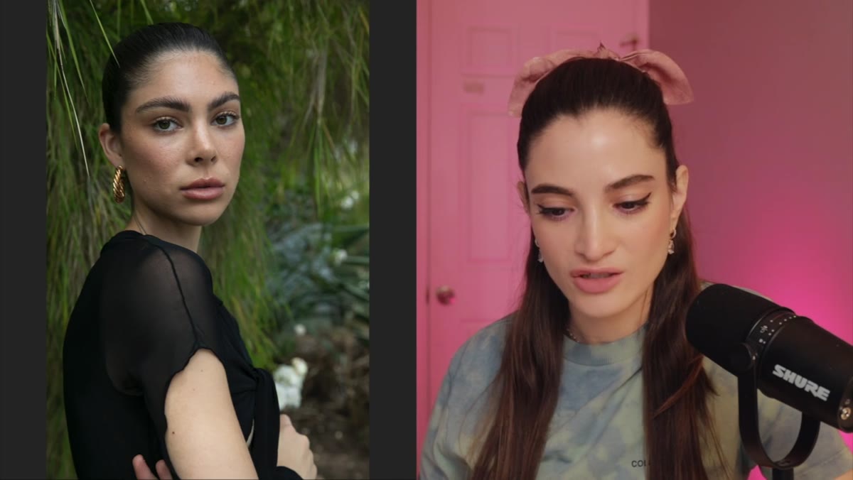 Before and after showing dodge and burn contouring on face
