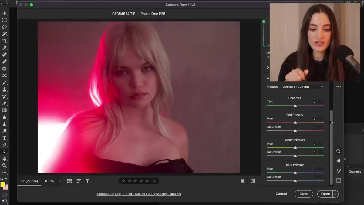 Camera Raw Calibration panel selected in panel navigation