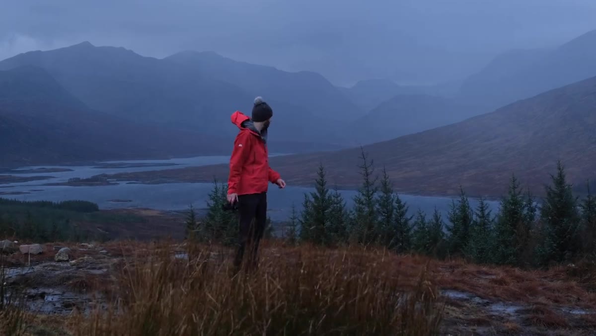 Nigel stopping roadside in rain to photograph Scottish landscape